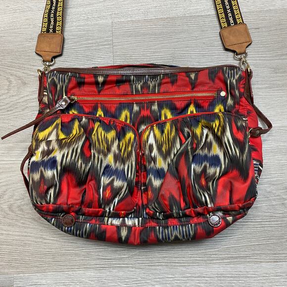 MZ Wallace Clara Ikat Nylon Print Satchel Bag Boho Indie - Picture 2 of 9